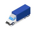 Commercial freight truck isometric 3D icon