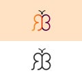 Butterfly B & R Logo Symbol/Graphics/Clipart 1 for Business and Organizations