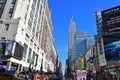 A commercial, high traffic, crowded and typical busy scene of West 34th Street, Manhattan, New York