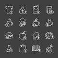 Commercial items chalk icons set