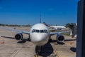 Commercial Jetliner at Parked at Airport Gate