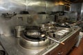 Commercial kitchen space in the asian restaurant Royalty Free Stock Photo