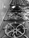 Commercial kitchen: stove top pan Royalty Free Stock Photo