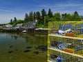 Commercial Lobster traps ready to work Royalty Free Stock Photo