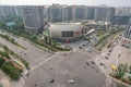 Commercial mall and crossroad aerial view in Chengdu, China Royalty Free Stock Photo