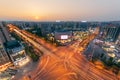 Commercial mall and crossroad aerial view in Chengdu, China Royalty Free Stock Photo