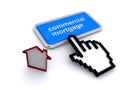 Commercial mortgage button on white