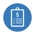 Commercial offer, invoice, sale off icon. Blue color design