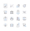 Commercial operation line icons collection. Enterprise, Industry, Business, Trade, Marketplace, Company, Dealings vector