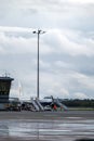 Commercial passenger aircraft on service at RIX Riga international airport