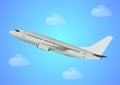 Commercial passenger airplane in flight. Large passenger aircraft. Realistic aircraft. Passenger plane.