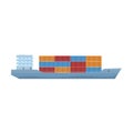 Commercial, passenger cargo ship, container vessel, with cargo on board.