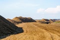 Commercial peat extraction area in a bog landscape