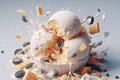 Commercial photo about icecream explosion of taste. Royalty Free Stock Photo