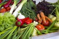 Commercial photography of a basket full of vegetables