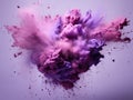 Photography explosion of purple dust Royalty Free Stock Photo