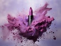 Commercial photography of lipstick in explosion of dust Royalty Free Stock Photo