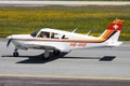 Commercial plane at airport and airfield. Small and sport aircraft. General aviation industry. Vip transport. Civil