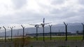 Commercial plane landing at the airport Royalty Free Stock Photo