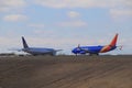 Commercial planes at Denver International Airport