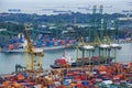 Commercial port of Singapore, It is one of the busiest Import, E Royalty Free Stock Photo