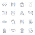 Commercial precinct line icons collection. Business, Services, Shops, Restaurants, Retail, Office, Economy vector and