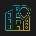 Commercial property insurance gradient vector icon for dark theme Royalty Free Stock Photo