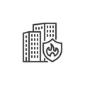 Commercial property insurance line icon Royalty Free Stock Photo