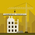 Commercial Real Estate Construction Represents Property Leasing Or Realestate Investment - 3d Illustration