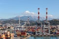 Commercial sea port of La Spezia. Aerial view