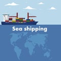 Commercial sea shipping banner template Royalty Free Stock Photo