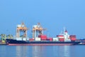 Commercial ship and container on port use for import ,export and