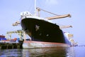 Commercial ship in port loading container Royalty Free Stock Photo