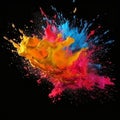 Commercial shooting of colorful splash paint. Generative AI Royalty Free Stock Photo