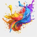 Commercial shooting of colorful splash paint. Generative AI Royalty Free Stock Photo