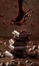 Commercial shot featuring a melting chocolate bar. Royalty Free Stock Photo