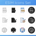 Commercial text for digital marketing icons set