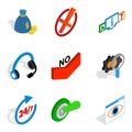 Commercial thing icons set, isometric style Royalty Free Stock Photo