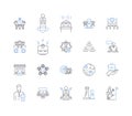 Commercial trade line icons collection. Commerce Trading Logistics Distribution Exports Imports Negotiation Transactions