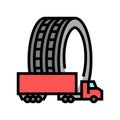 commercial truck tires color icon vector illustration Royalty Free Stock Photo