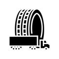 commercial truck tires glyph icon vector illustration Royalty Free Stock Photo