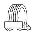 commercial truck tires line icon vector illustration Royalty Free Stock Photo