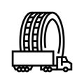 commercial truck tires line icon vector illustration Royalty Free Stock Photo