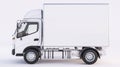 Commercial Trucks on White Background