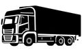 Commercial van icons set, Simple truck silhouette, Delivery icon