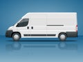 Commercial vehicle or Logistic car. Cargo minivan isolated on blue background Side view Change the color in one click Royalty Free Stock Photo