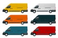 Commercial vehicle or Logistic car. Cargo minivan on white background Side view Change the color in one click