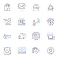 Commercial voyage line icons collection. Commerce, Shipping, Trade, Industry, Navigation, Transport, Import vector and