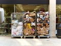 Commercial waste collected outside a supermarket