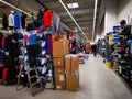 Commercial worker arranging the products at Decathlon